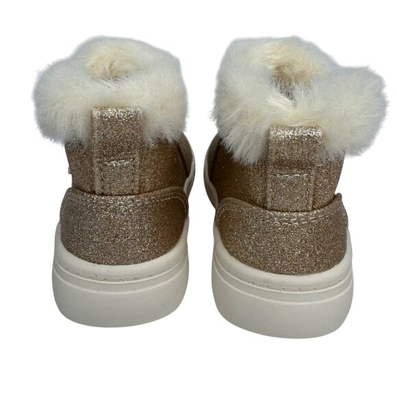 Kelly & Katie Lil Karina Toddler 5T Gold Glitter Ankle Boot Faux Fur Side Zipper - Picture 3 of 9